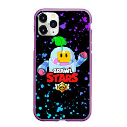 Чехол iPhone 11 Pro матовый BRAWL STARS SPROUT, цвет: 3D-фиолетовый