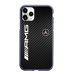 Чехол iPhone 11 Pro матовый MERCEDES CARBON, цвет: 3D-серый