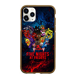 Чехол iPhone 11 Pro матовый Five Nights At Freddys, цвет: 3D-коричневый