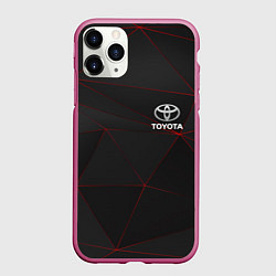 Чехол iPhone 11 Pro матовый TOYOTA, цвет: 3D-малиновый