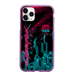 Чехол iPhone 11 Pro матовый CYBERPUNK, цвет: 3D-фиолетовый