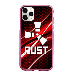 Чехол iPhone 11 Pro матовый RUST, цвет: 3D-малиновый