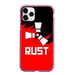 Чехол iPhone 11 Pro матовый RUST, цвет: 3D-малиновый