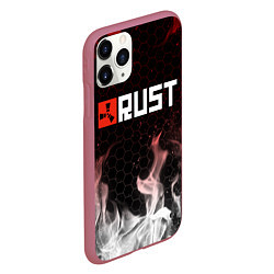 Чехол iPhone 11 Pro матовый RUST, цвет: 3D-малиновый — фото 2