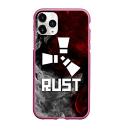 Чехол iPhone 11 Pro матовый RUST, цвет: 3D-малиновый