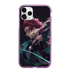 Чехол iPhone 11 Pro матовый KIMETSU NO YAIBA, цвет: 3D-фиолетовый