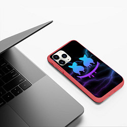 Чехол iPhone 11 Pro матовый Marshmello, цвет: 3D-красный — фото 2