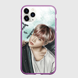 Чехол iPhone 11 Pro матовый BTS, цвет: 3D-фиолетовый