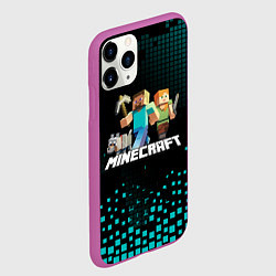 Чехол iPhone 11 Pro матовый Minecraft, цвет: 3D-фиолетовый — фото 2