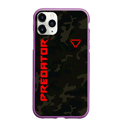 Чехол iPhone 11 Pro матовый Predator Military, цвет: 3D-фиолетовый