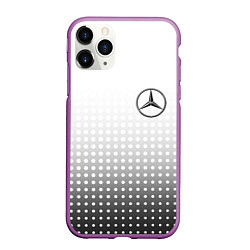 Чехол iPhone 11 Pro матовый Mercedes-Benz, цвет: 3D-фиолетовый