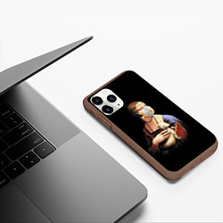 Чехол iPhone 11 Pro матовый Чечилия Галлерани - дама с горностаем, цвет: 3D-коричневый — фото 2