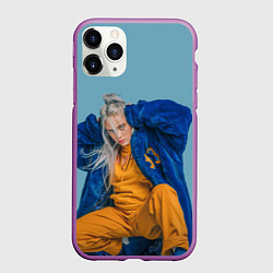 Чехол iPhone 11 Pro матовый Billie Eilish, цвет: 3D-фиолетовый