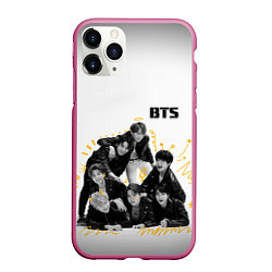 Чехол iPhone 11 Pro матовый BTS, цвет: 3D-малиновый