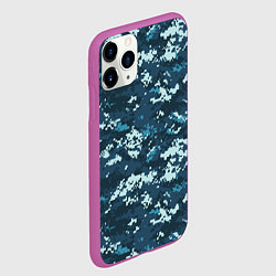 Чехол iPhone 11 Pro матовый Пиксельный камуфляж полиции, цвет: 3D-фиолетовый — фото 2