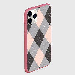 Чехол iPhone 11 Pro матовый Шотландка, цвет: 3D-малиновый — фото 2