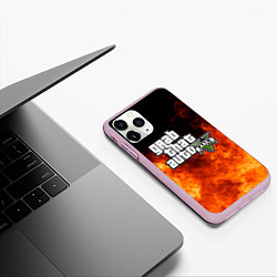 Чехол iPhone 11 Pro матовый GTA, цвет: 3D-розовый — фото 2