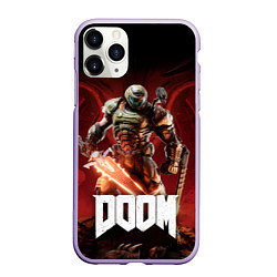 Чехол iPhone 11 Pro матовый Doom, цвет: 3D-светло-сиреневый