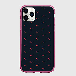 Чехол iPhone 11 Pro матовый VALORANT, цвет: 3D-малиновый