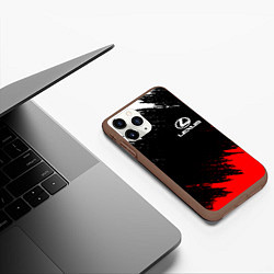 Чехол iPhone 11 Pro матовый LEXUS, цвет: 3D-коричневый — фото 2