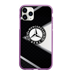 Чехол iPhone 11 Pro матовый Mercedes-Benz, цвет: 3D-фиолетовый