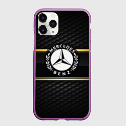 Чехол iPhone 11 Pro матовый Mercedes-Benz, цвет: 3D-фиолетовый