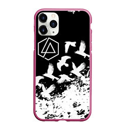 Чехол iPhone 11 Pro матовый LINKIN PARK 1, цвет: 3D-малиновый