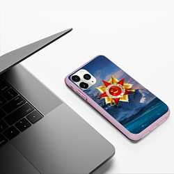 Чехол iPhone 11 Pro матовый День Победы!, цвет: 3D-розовый — фото 2