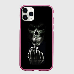 Чехол iPhone 11 Pro матовый Finger, цвет: 3D-малиновый