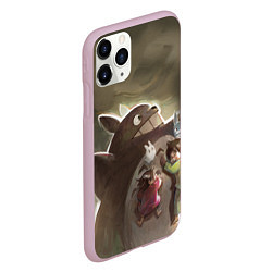 Чехол iPhone 11 Pro матовый Мой сосед Тоторо, цвет: 3D-розовый — фото 2
