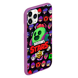 Чехол iPhone 11 Pro матовый BRAWL STARS SPIKE, цвет: 3D-фиолетовый — фото 2