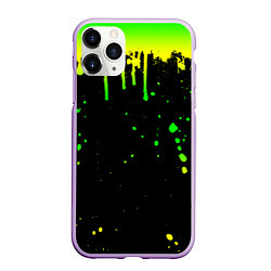 Чехол iPhone 11 Pro матовый НЕОНОВЫЕ ПОДТЕКИ, цвет: 3D-сиреневый