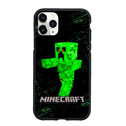 Чехол iPhone 11 Pro матовый MINECRAFT CREEPER, цвет: 3D-черный