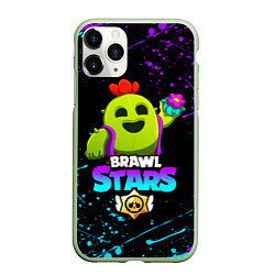 Чехол iPhone 11 Pro матовый BRAWL STARS SPIKE, цвет: 3D-салатовый
