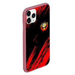Чехол iPhone 11 Pro матовый СССР, цвет: 3D-малиновый — фото 2