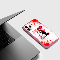 Чехол iPhone 11 Pro матовый Monokuma, цвет: 3D-малиновый — фото 2