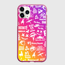 Чехол iPhone 11 Pro матовый FORTNITE PARTY EVENT, цвет: 3D-малиновый