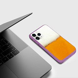 Чехол iPhone 11 Pro матовый Я ПИВО!, цвет: 3D-фиолетовый — фото 2