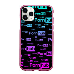 Чехол iPhone 11 Pro матовый PornHub, цвет: 3D-малиновый
