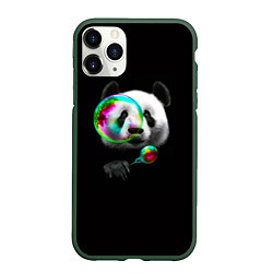 Чехол iPhone 11 Pro матовый Панда и мыльный пузырь