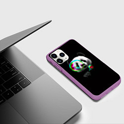Чехол iPhone 11 Pro матовый Панда и мыльный пузырь, цвет: 3D-фиолетовый — фото 2