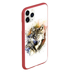 Чехол iPhone 11 Pro матовый Wolf, цвет: 3D-красный — фото 2