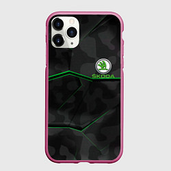 Чехол iPhone 11 Pro матовый SKODA, цвет: 3D-малиновый