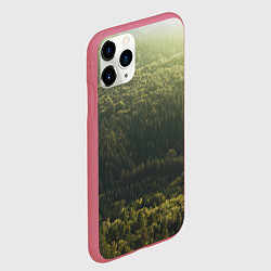 Чехол iPhone 11 Pro матовый Летний лес, цвет: 3D-малиновый — фото 2