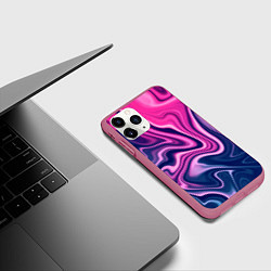 Чехол iPhone 11 Pro матовый Abstraction, цвет: 3D-малиновый — фото 2