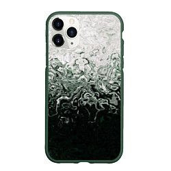 Чехол iPhone 11 Pro матовый Разводы жидкость абстракция, цвет: 3D-темно-зеленый