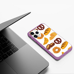 Чехол iPhone 11 Pro матовый Булки, цвет: 3D-фиолетовый — фото 2