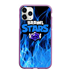 Чехол iPhone 11 Pro матовый BRAWL STARS, цвет: 3D-фиолетовый