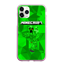 Чехол iPhone 11 Pro матовый Minecraft, цвет: 3D-розовый