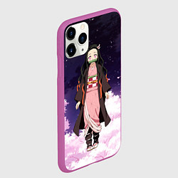 Чехол iPhone 11 Pro матовый Незуко, цвет: 3D-фиолетовый — фото 2